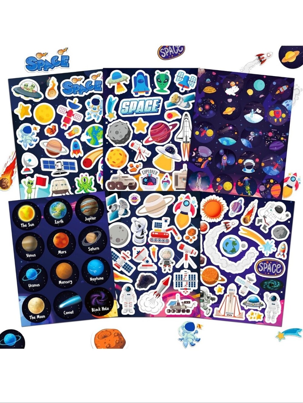 Space Adventure Kids Sticker Pack - Colorful Space-Themed Stickers